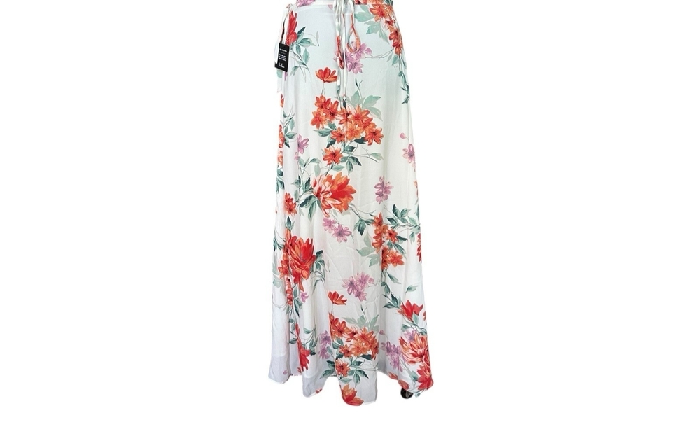 Lulus White Red Pink Floral Maxi Wrap Skirt Size S-M NWT - Picture 7 of 8